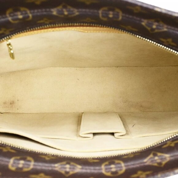 LOUIS VUITTON Logo Luco Shoulder Tote Bag Monogram Leather Brown - Picture 11 of 16